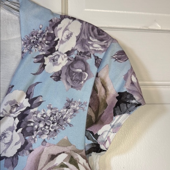 NWOT Joe & Elle Blue and Purple Bodycon Cap Sleeve Midi Dress Soft & Comfortable - Picture 6 of 8